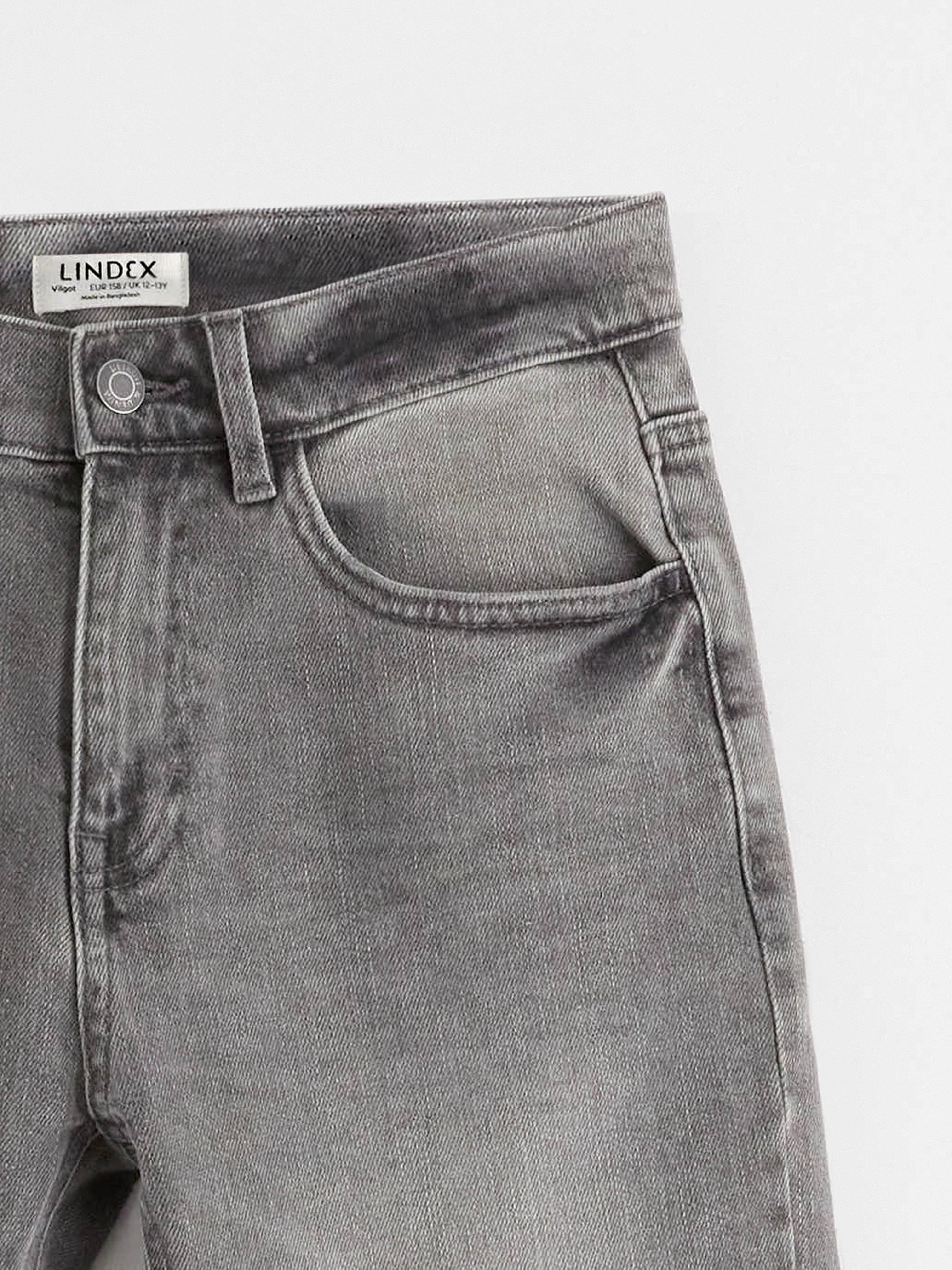 Calça jeans reta e larga VILGOT Regular, cinza.