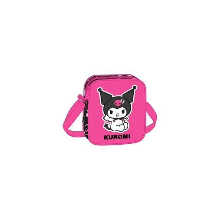 Kleine kinderschoudertas - Safta - 612541222 M222 - 16x4x18 cm - Zwart/Fuchsia - Verstelbare schouderband