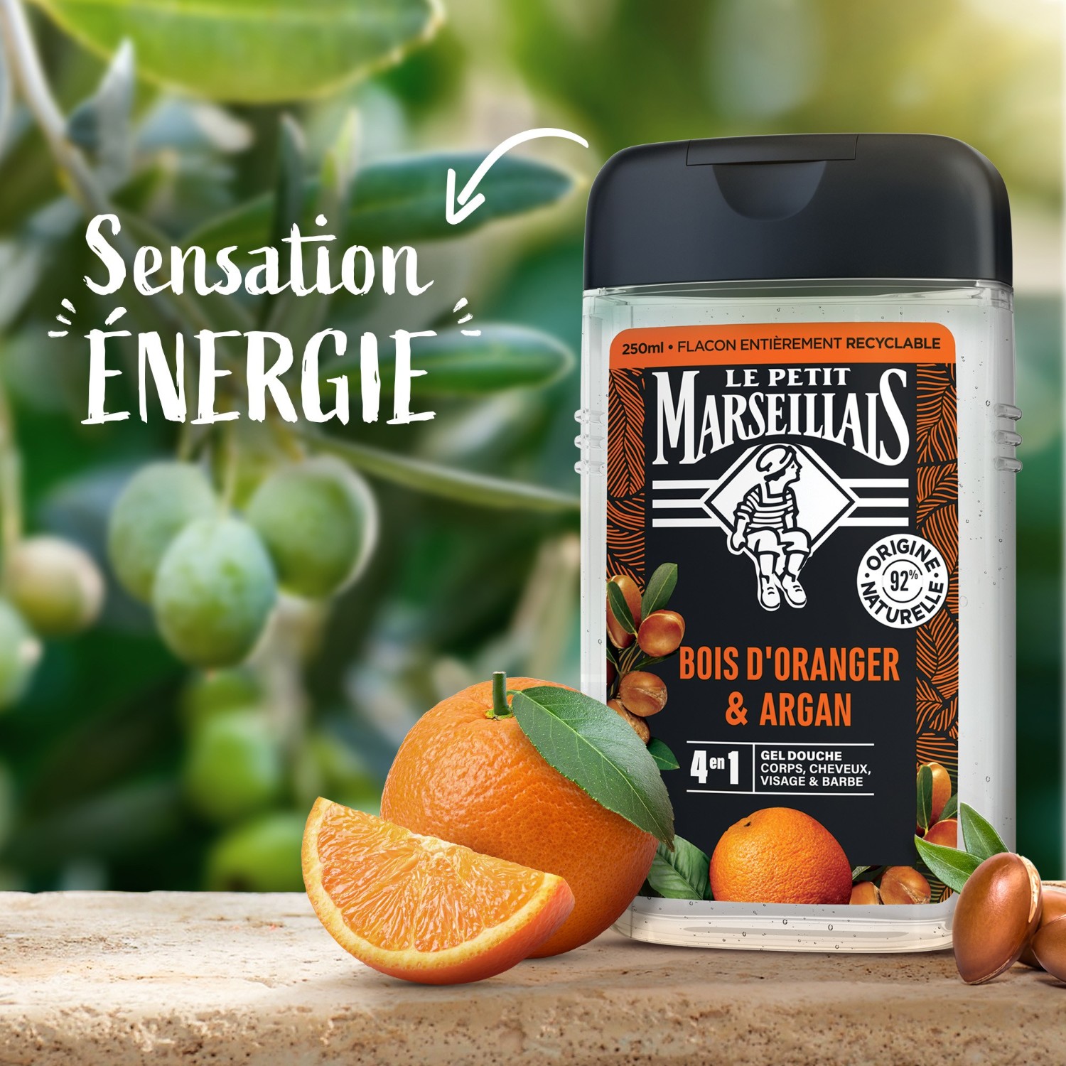 Le Petit Marseillais DOUCHE HOMME BOIS D'ORANGER & ARGAN