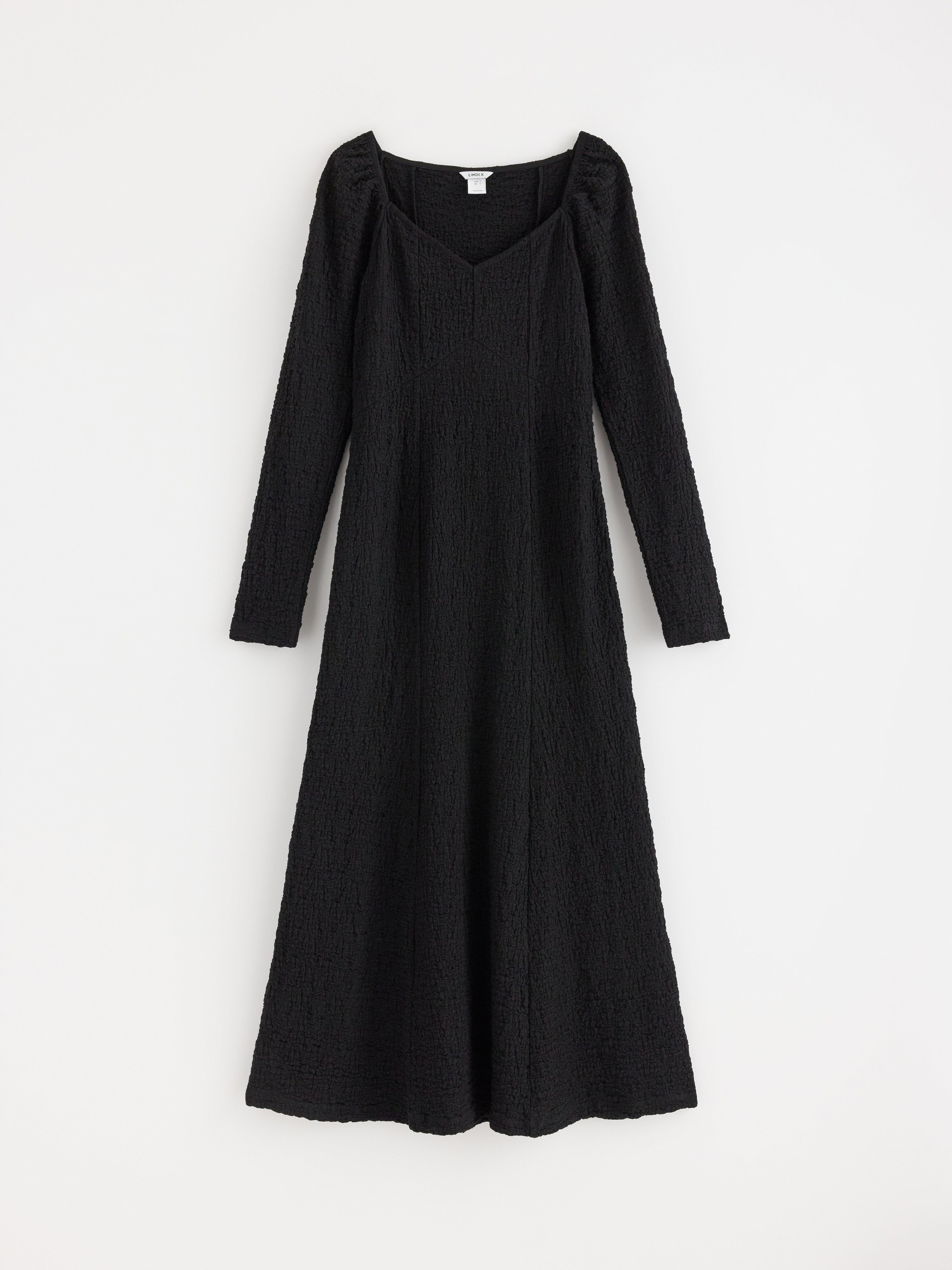 Vestido arrugado de mamá negro