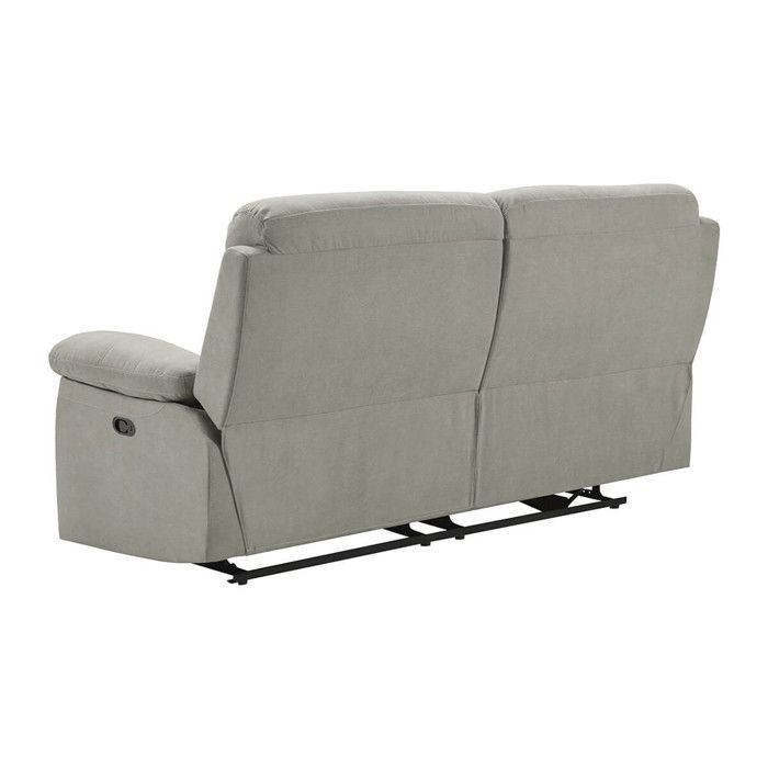TARIFA - Canapé 3 Places Relax Manuel Gris Clair Tissu Waterproof