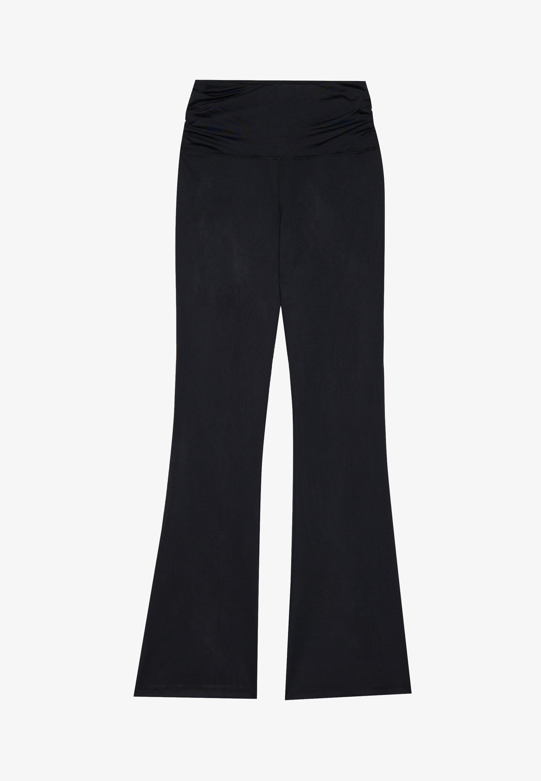 Leggings Even&Odd active a zampa d'elefante a vita alta con arricciature laterali - Leggings - neri