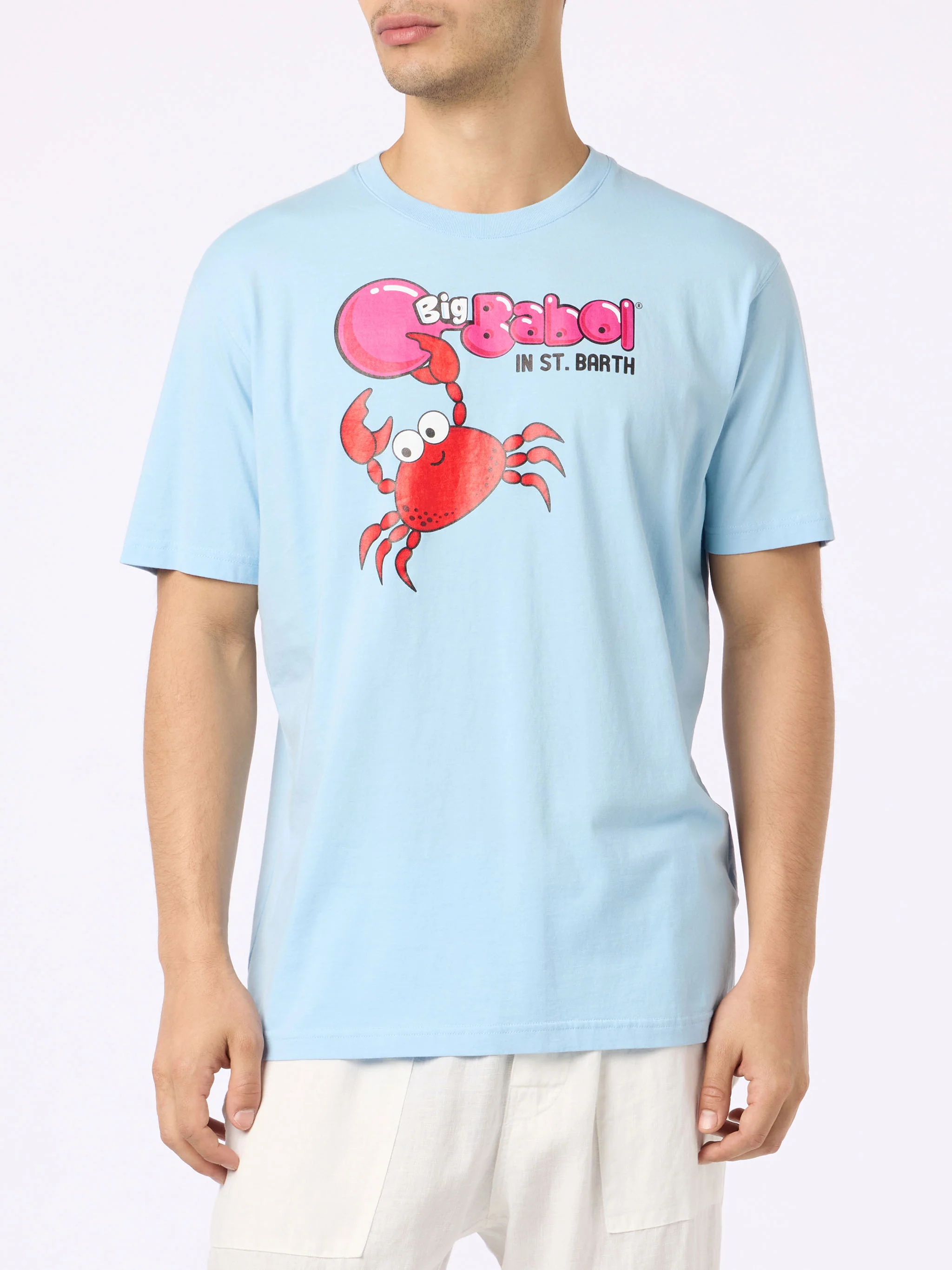 T-shirt da uomo con stampa piazzata e ricamo granchio Big Babol | EDIZ