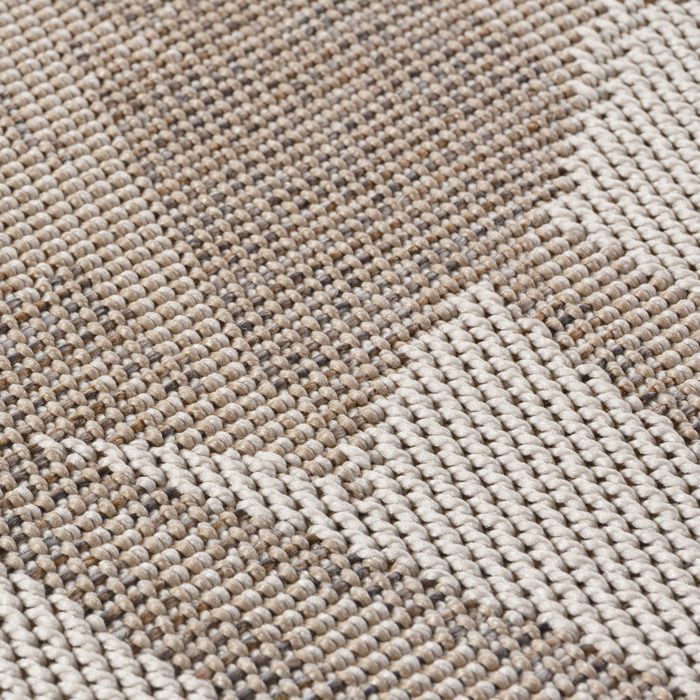 Alfombra de exterior SIMPEX color beige, 200x290 cm, ideal para la cocina, diseño de hojas de palma.