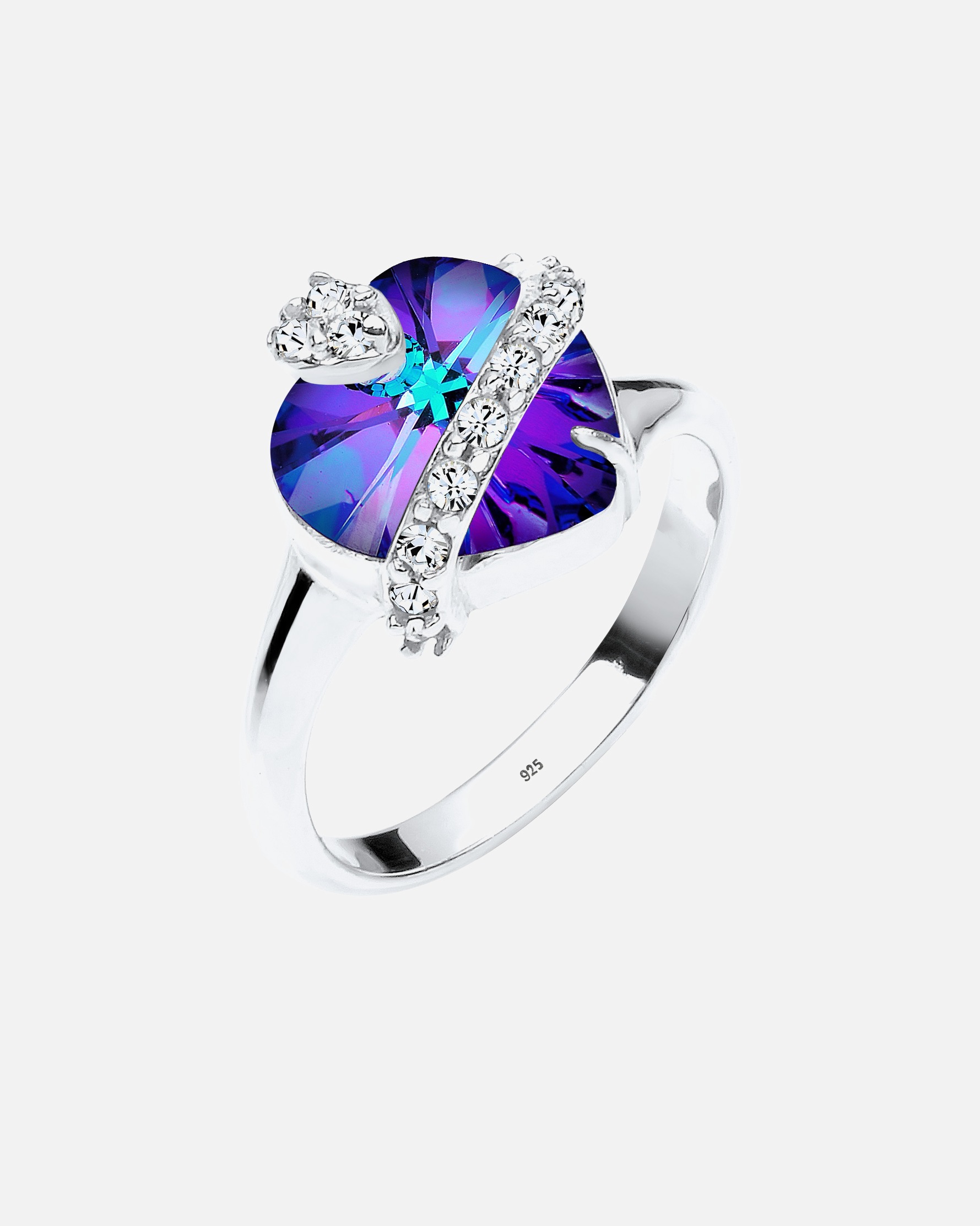 Elli Femmes cœur cristaux en argent sterling 925