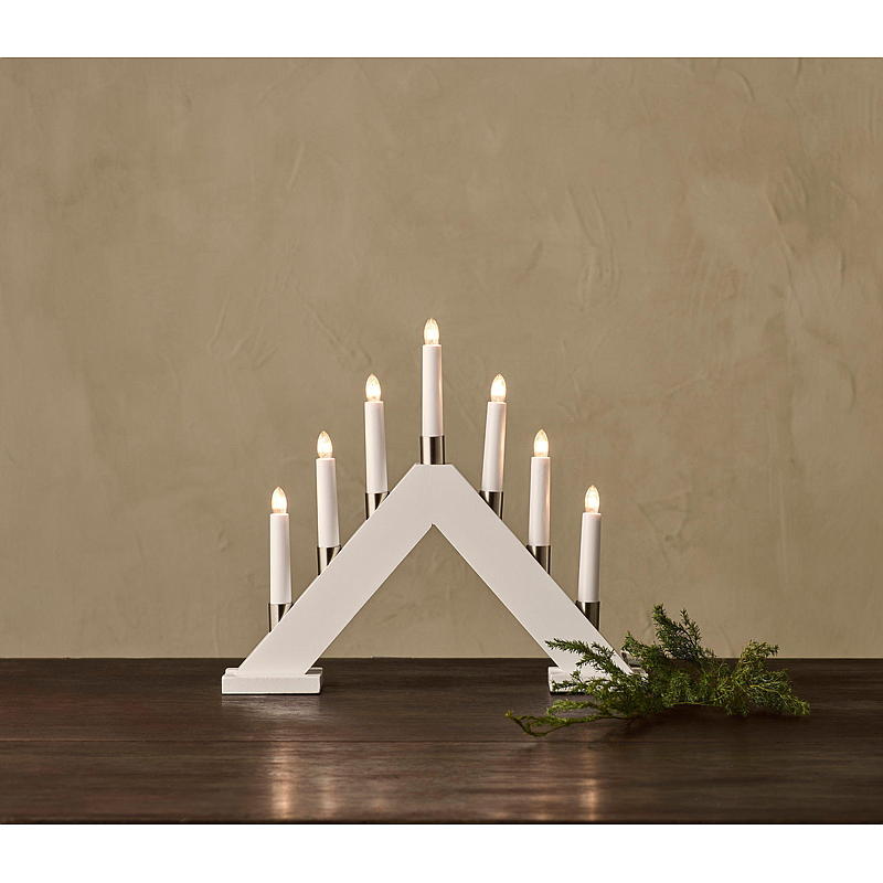 Vela de Adviento Light IT de 7 brazos, blanca, Odda
