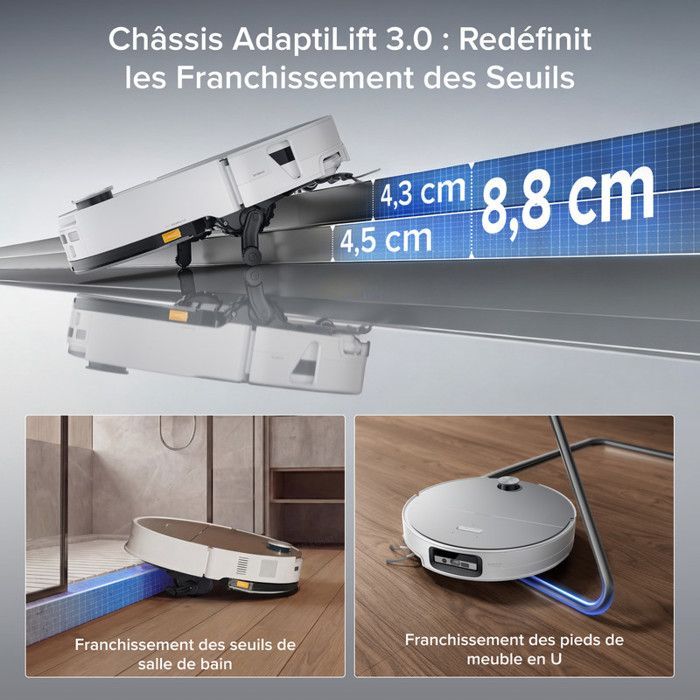 Roborock Saros 20 Sonic Vacuum Cleaner Robot 36,000 Pa Water Wash 100 °C VibraRise 5.0 AdaptiLift 3.0 Chassis 7.95 cm White