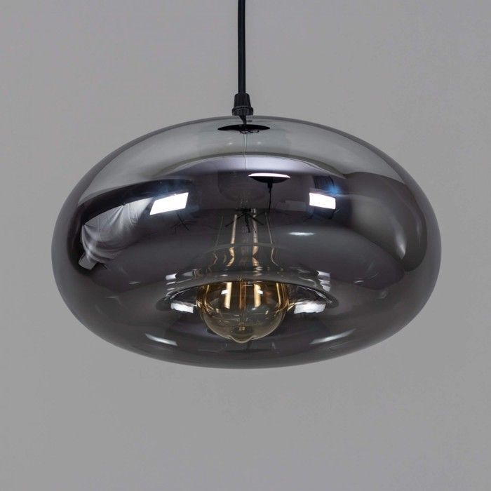 Suspension goutte d'eau verre fumé noire - Ellipse
