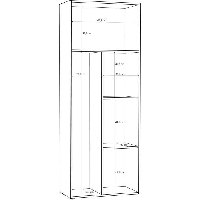 Mobile contenitore - 2 ante - Beige sabbia - L68,7 x P36,5 x H181,1 cm