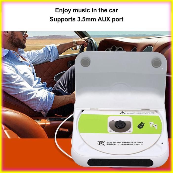 keenso Lecteur CD portable  Lecteur CD  Portable Rechargeable avec L'écran LCD Affichage à 2 Voies  5.3 Prise en son baladeur