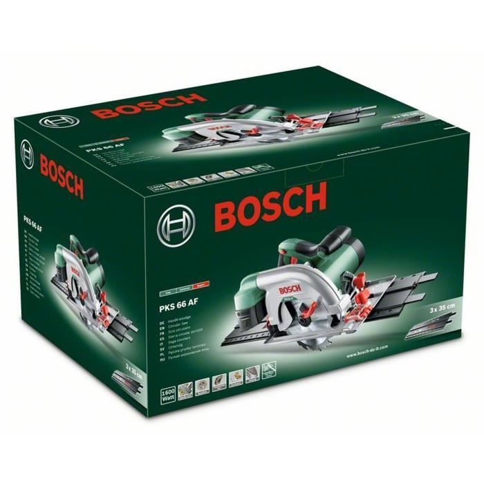 Sierra circular con cable Bosch - PKS 66 AF - 1600 W - 66 mm de profundidad de corte