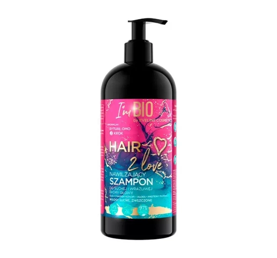 Eveline Cosmetics Hair 2 Love nawilżający szampon do włosów suchych i wrażliwej skóry głowy 400 ml
