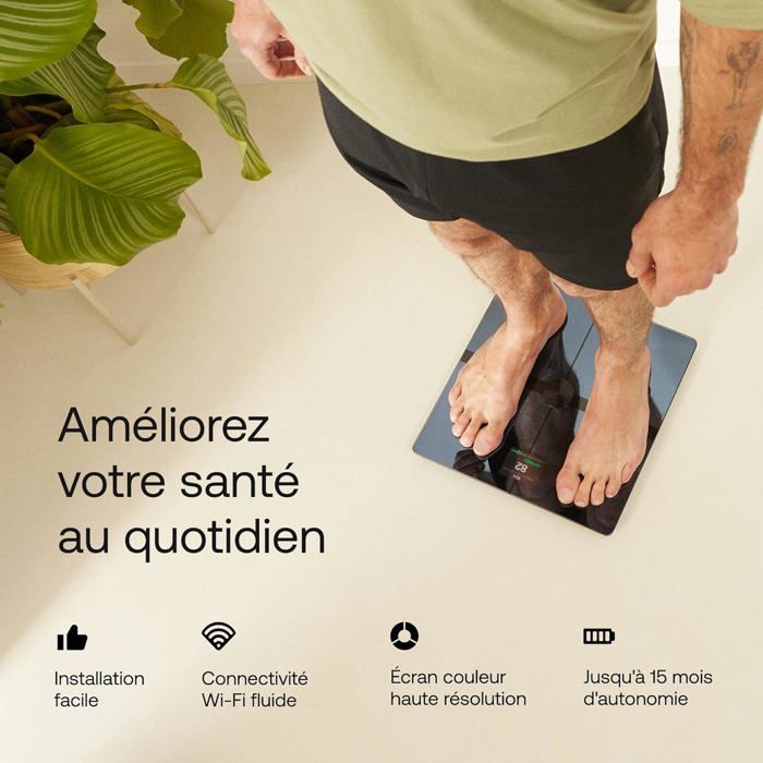 WITHINGS Body Smart - Balance connectée WIFI pèse-personne impédancemètre Noir