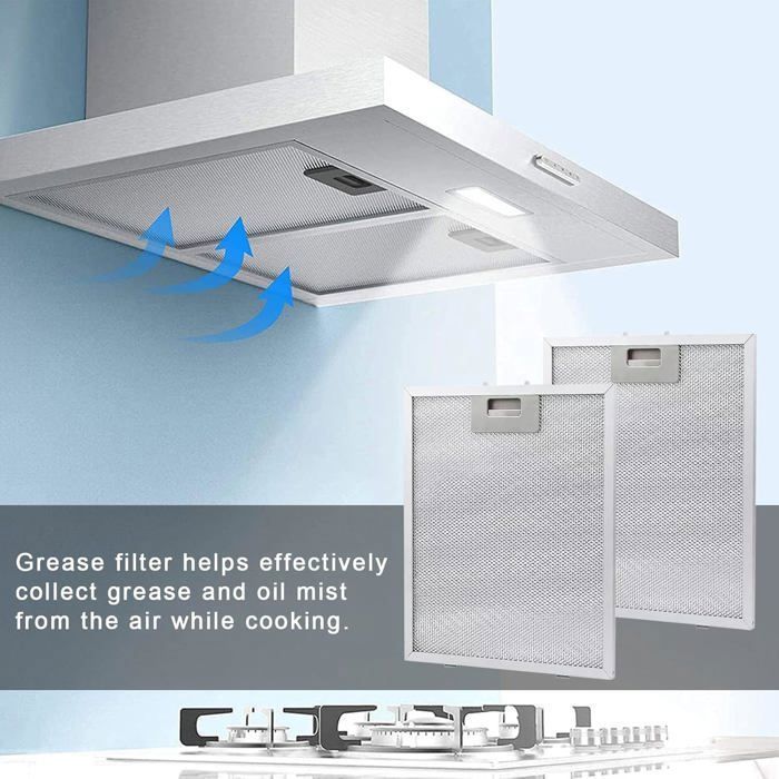 Set van 2 metalen vetfilters voor afzuigkappen, 320x260mm, aluminium vetfilter, vetfilter