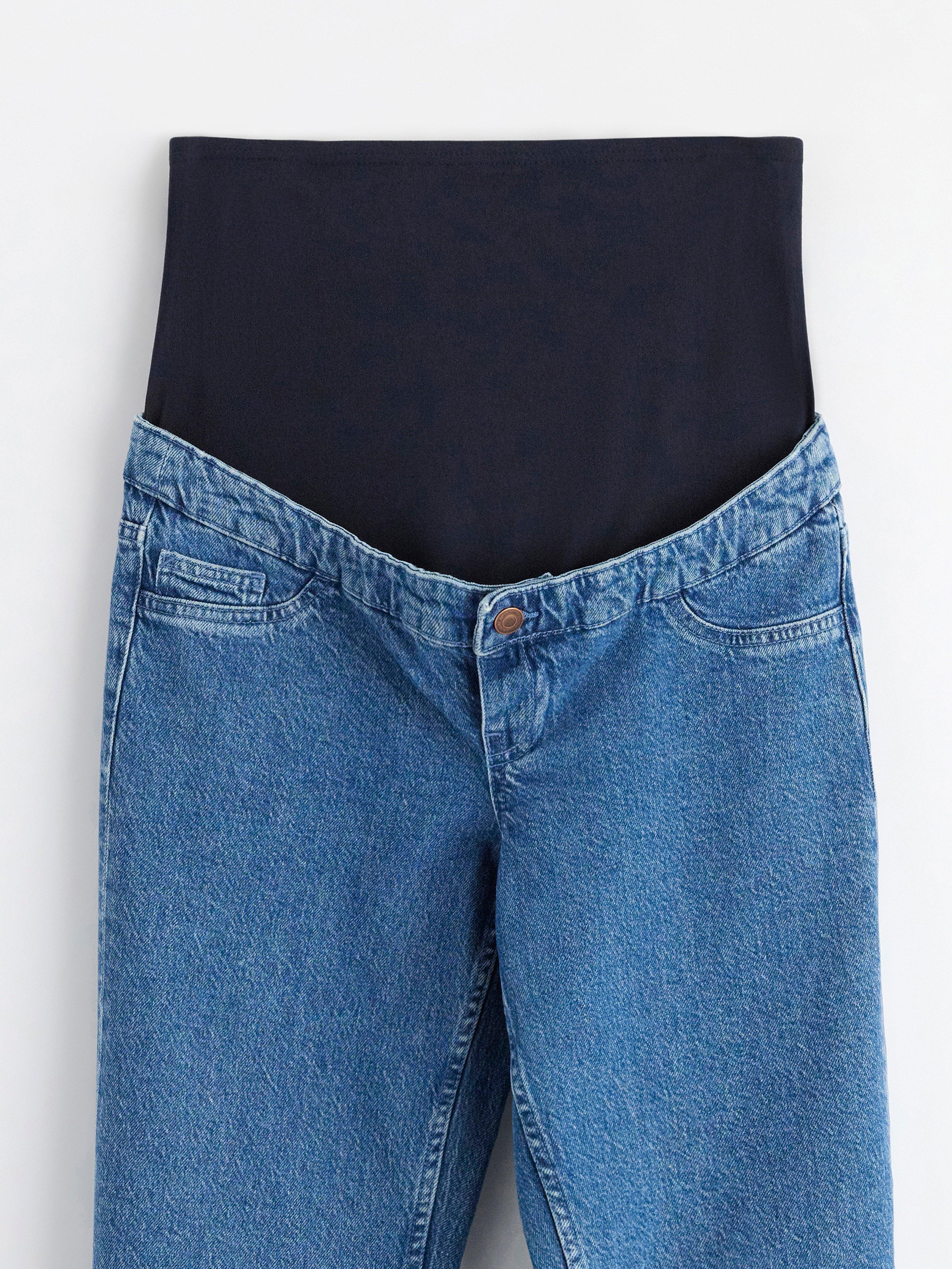Džíny MOM STRAIGHT Nea s krátkým rukávem, světlý denim