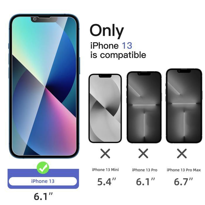 Kit com 4 unidades: 2 protetores de tela de vidro temperado anti-espionagem para iPhone 13 (6,1 polegadas) e 2 protetores de câmera traseira antirriscos.