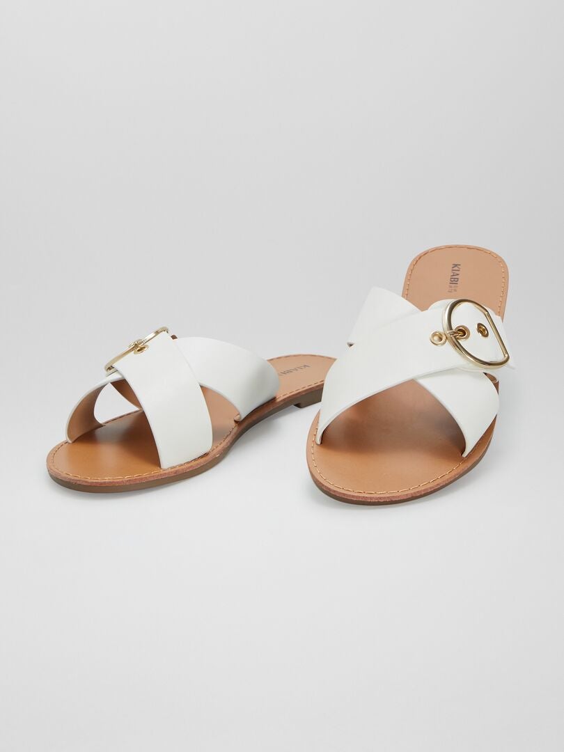 Sandalen met gespdetails - WIT