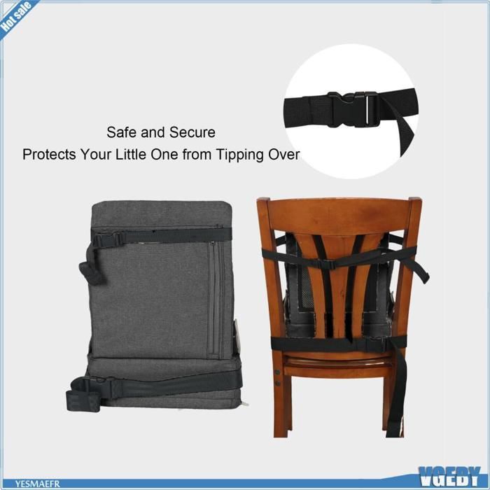 Ashata Siège rehausseur de voyage pour bébé   Coussin de Stimulation Noire Portable pour la Table à puericulture organisateur