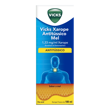 Vicks hostesaft med honning 1,33 mg/ml hostesaft dekstrometorfanhydrobromid 180 ml 180 ml