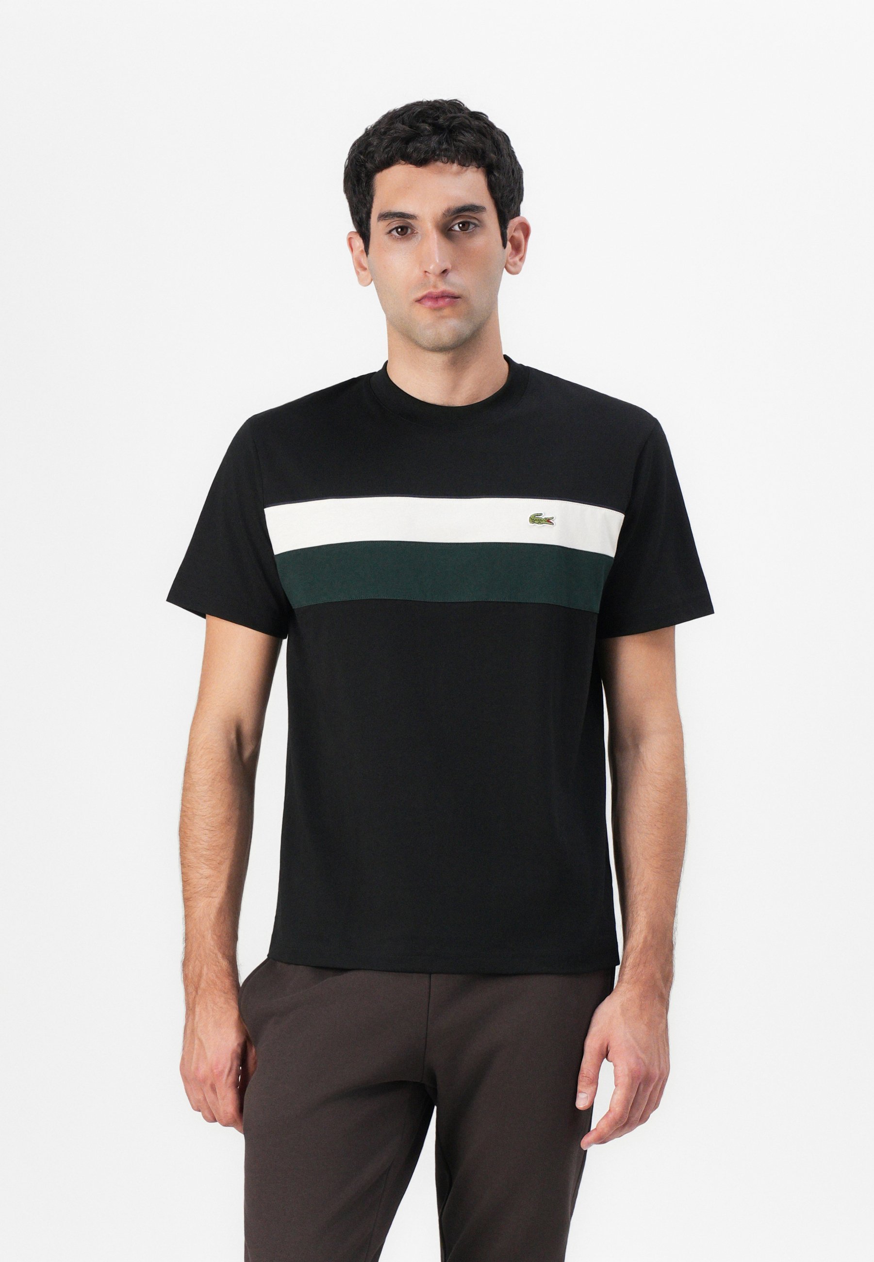 Lacoste Print T-Shirt - schwarz/lappland/sinople