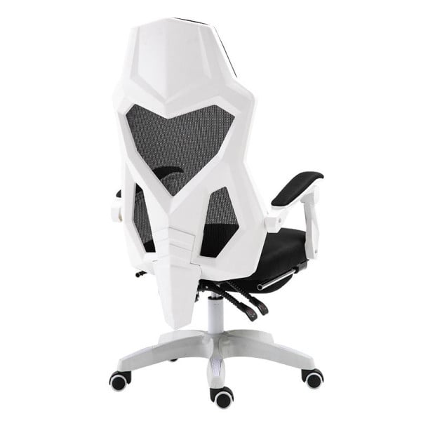Ergonomiczny, obrotowy fotel biurowy z podnóżkiem białe