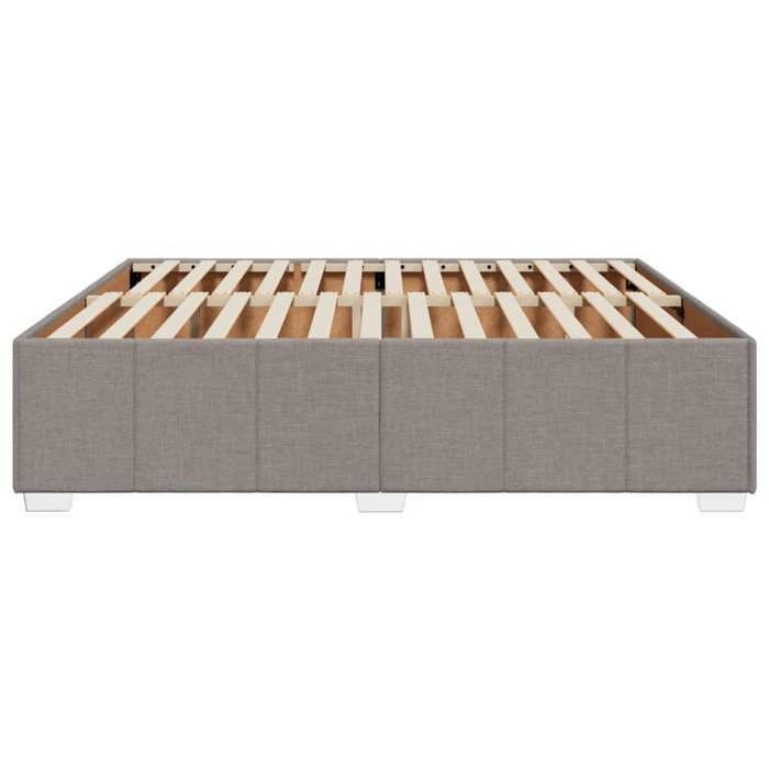 Cama de madera color topo de 200 x 200 cm - Estable y duradera - Estructura de cama - Colchón no incluido - Tela color topo de 200 x 200 cm 001_718816