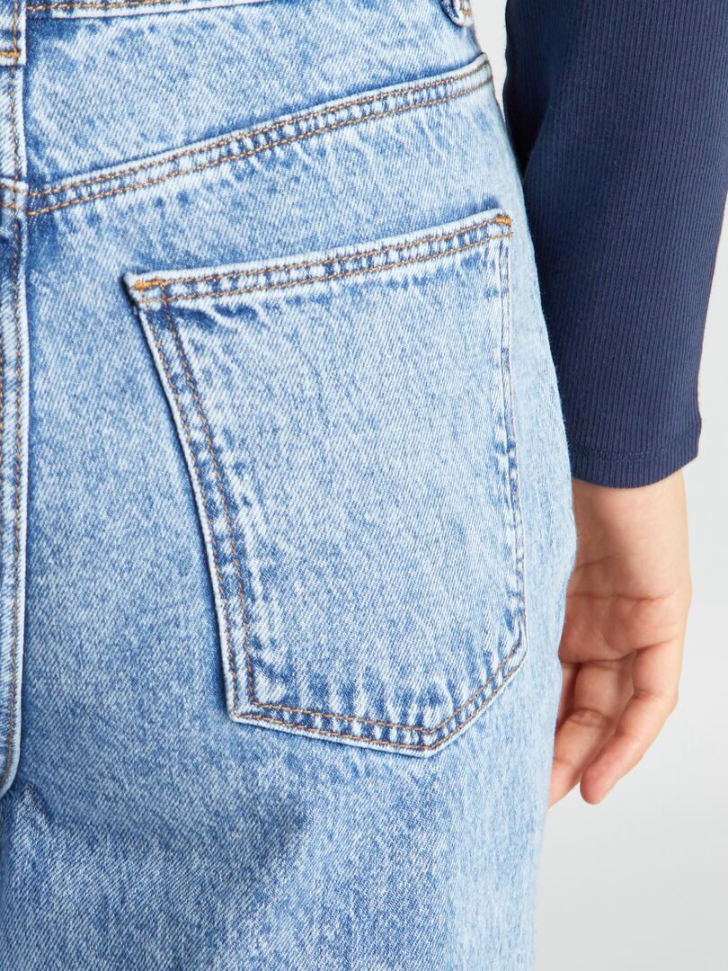 Calça jeans de perna larga - AZUL
