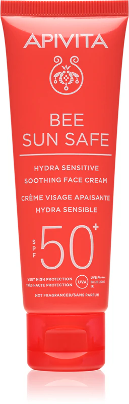 Apivita Bee Sun Safe Hydra Sensitive upokojujúci krém na tvár SPF50+
