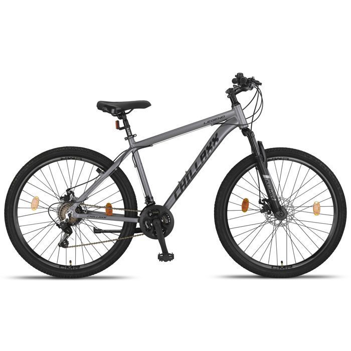 Bicicleta de montanha - CHILLAXX Legend Alumínio - 27,5 polegadas - 21 velocidades - Cinza - Freio a disco