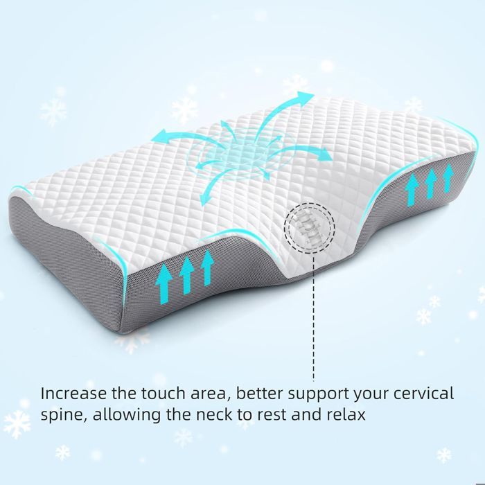 Almohada cervical ergonómica de espuma viscoelástica, almohada refrescante para cama, almohada ortopédica para lirones.