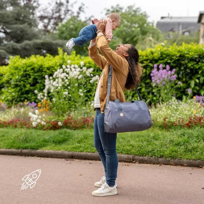Bolsa de maternidade Badabulle Pocketstyle - Inclui trocador, capa térmica, bolsa interna e acessórios para carrinho de bebê, azul.