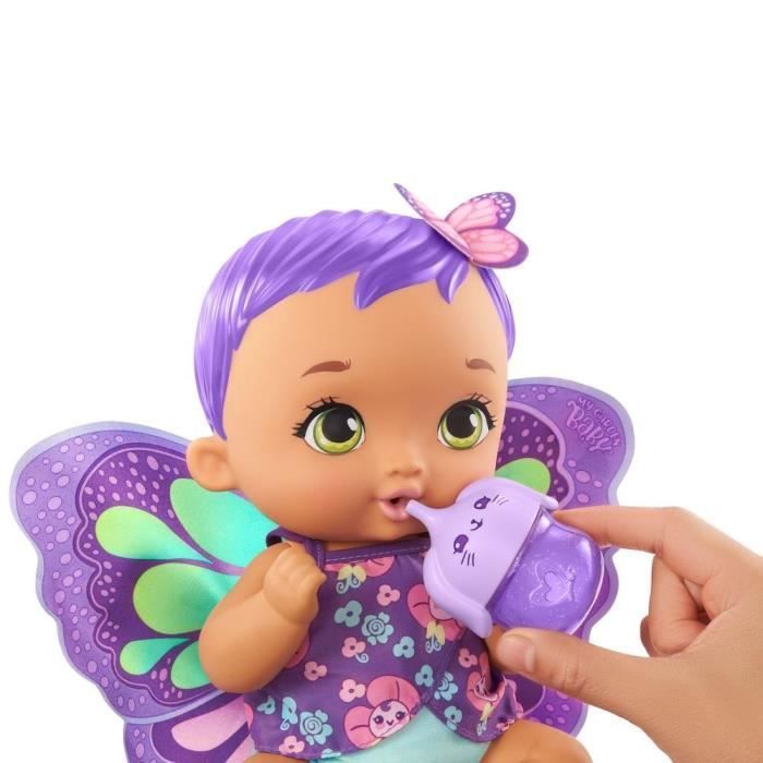 My Garden Baby - Bambola Farfalla Viola Beve e Fa la Pipì, 30 cm - Bambola / Baby Doll