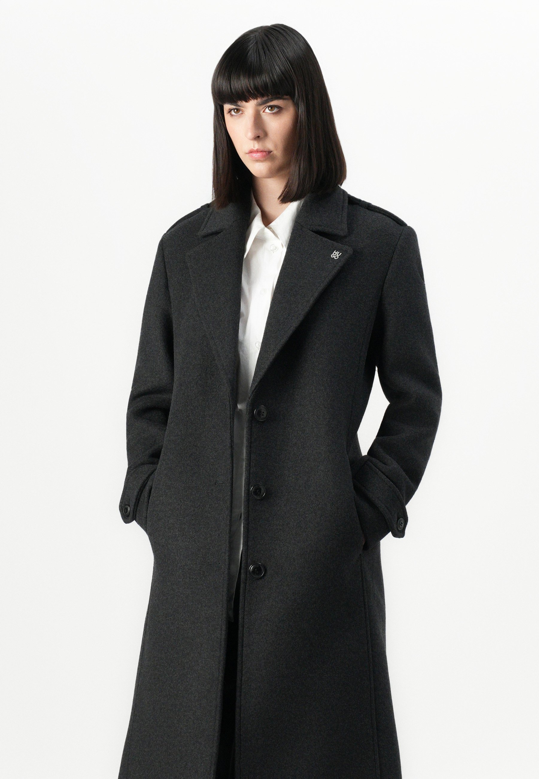 HUGO MILEHE - Klasični kaput - tamnosivi