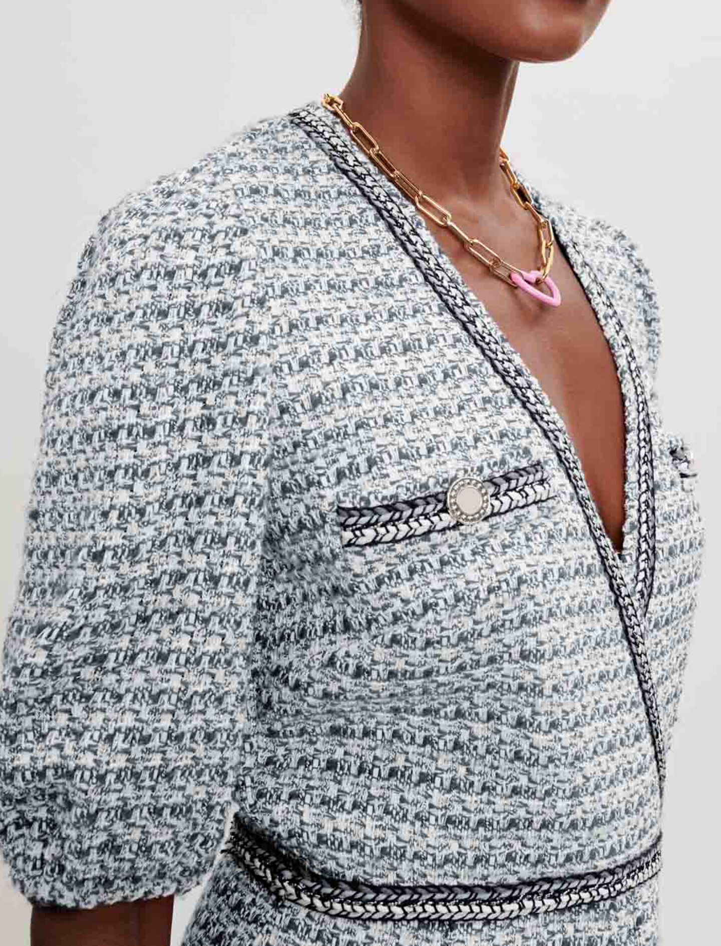 Rochie din tweed - Albastră