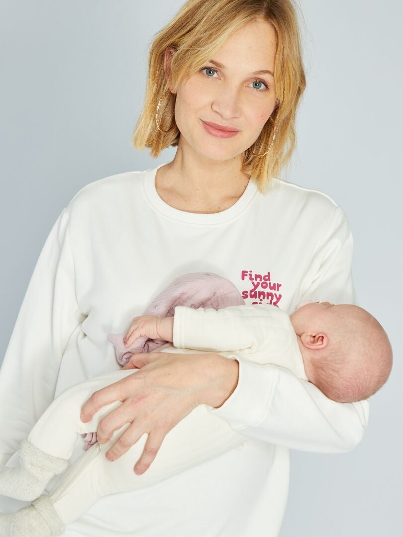 Verpleegkundig sweatshirt met zijopeningen - WIT