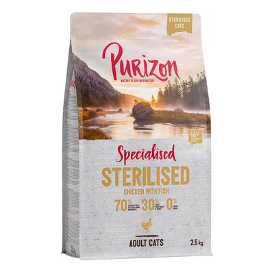 Purizon Adulto Esterilizado Sem Grãos Frango e Peixe