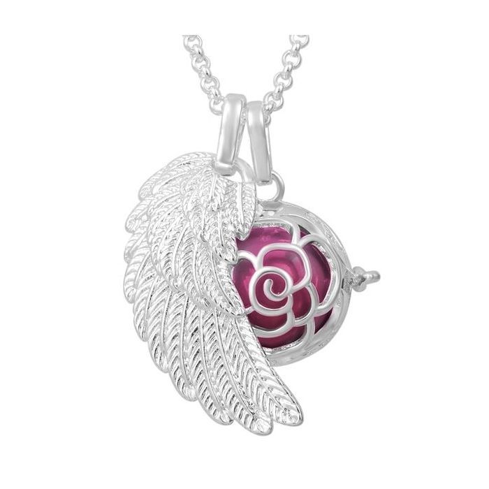 Bola de grossesse aile d'ange et cage motif rose avec boule rose