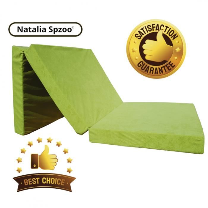 Opvouwbare futonmatras - NATALIA SPZOO - groene appel - Polyurethaanschuim - 1 persoon