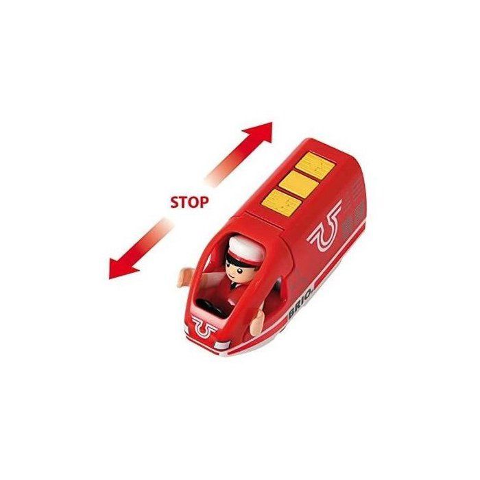 Train de Voyageur Rechargeable BRIO - Circuit de train en bois - Ravensburger - Rouge - Mixte dès 3 ans
