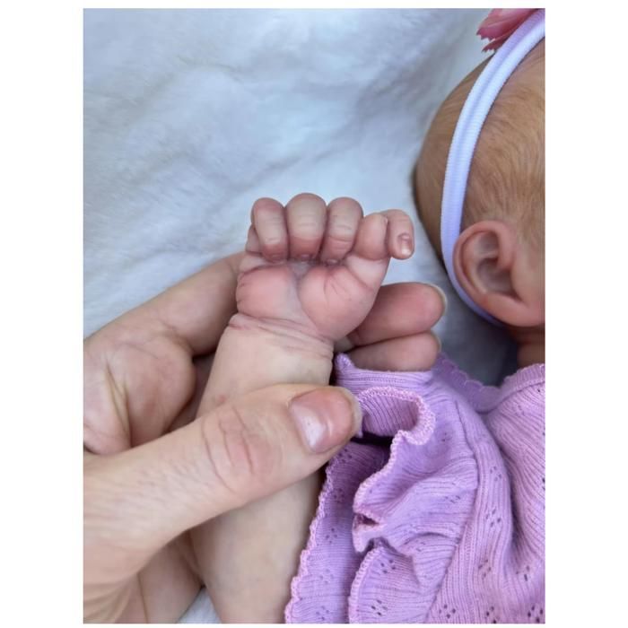 Muñeca reborn realista de 49 cm con cuerpo suave y articulado, chupete y biberón – Bebé reborn de primera calidad