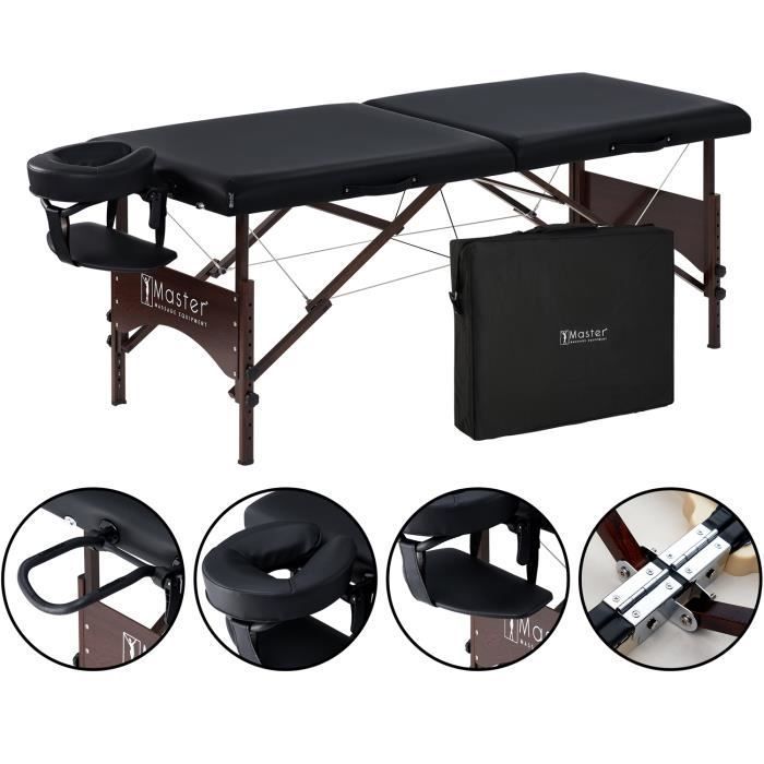 Lettino da massaggio pieghevole Master Massage Argo da 71 cm - Nero