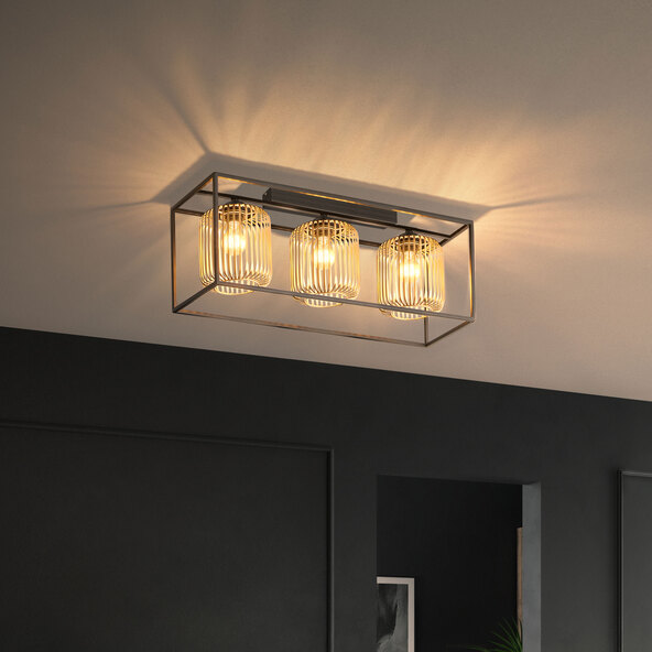 Caydo plafondlamp E27 metaal/goud, 3 lampen