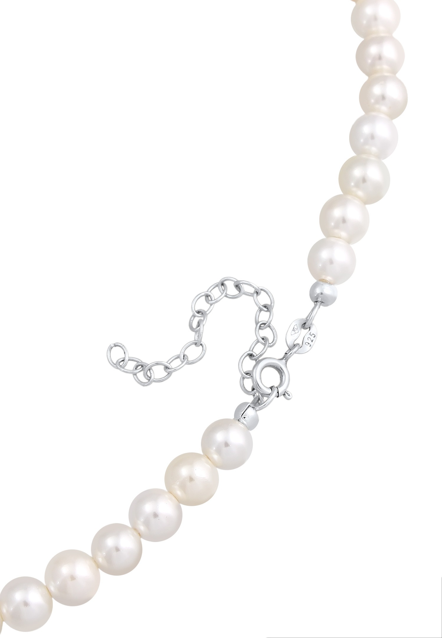 Elli Femmes choker bois de cerf avec perles de coquillage en argent sterling 925