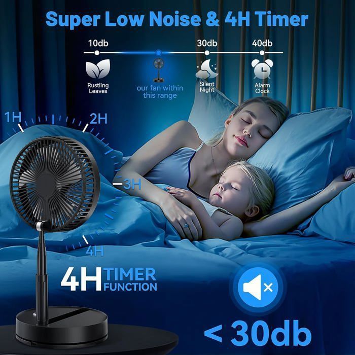 Ventilatore a piantana - XVX - 9'' - Silenzioso - Telecomando - 4 velocità