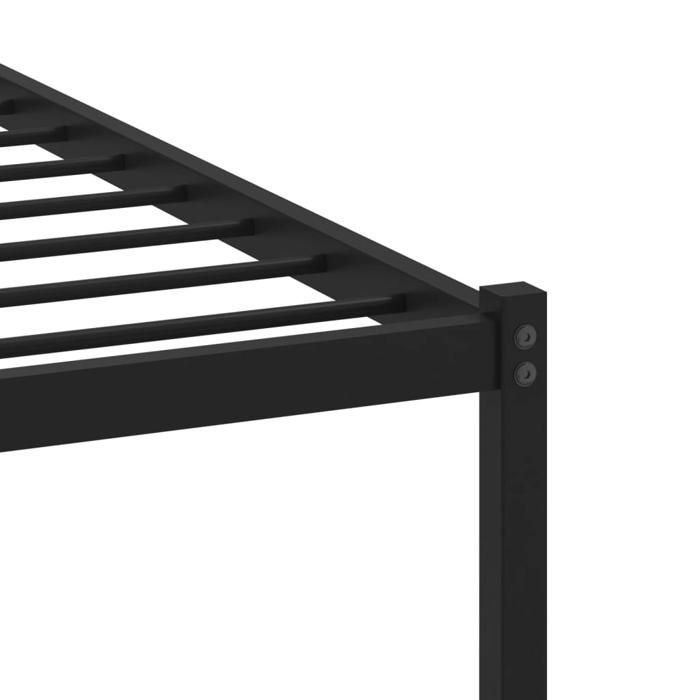Estructura de cama metálica - UU - 120x190 cm - Roble Sonoma - Negro - Hierro y madera de ingeniería - Cabecero