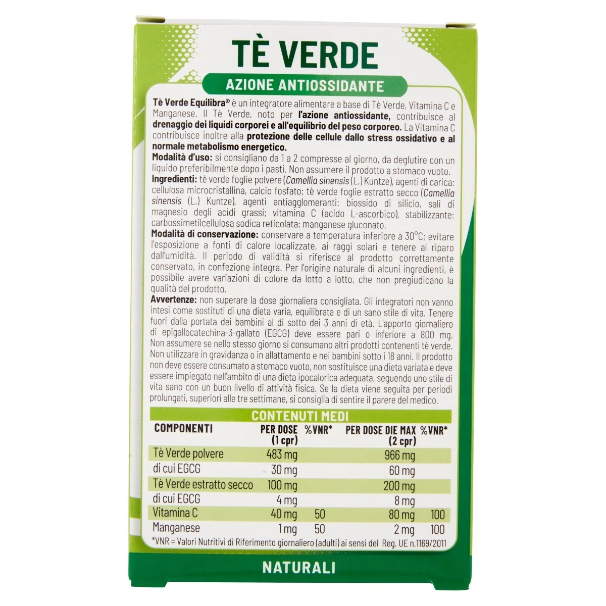 EQUILIBRA Groene Thee Equilibra 40 tabletten