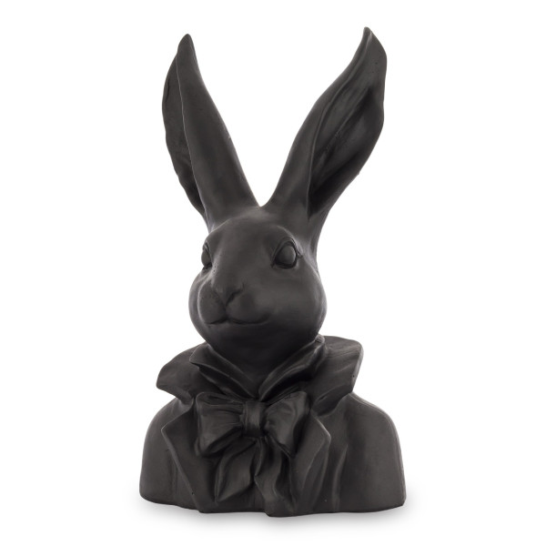 Figurka - popiersie królika 35x20x13 cm TORACE czarny