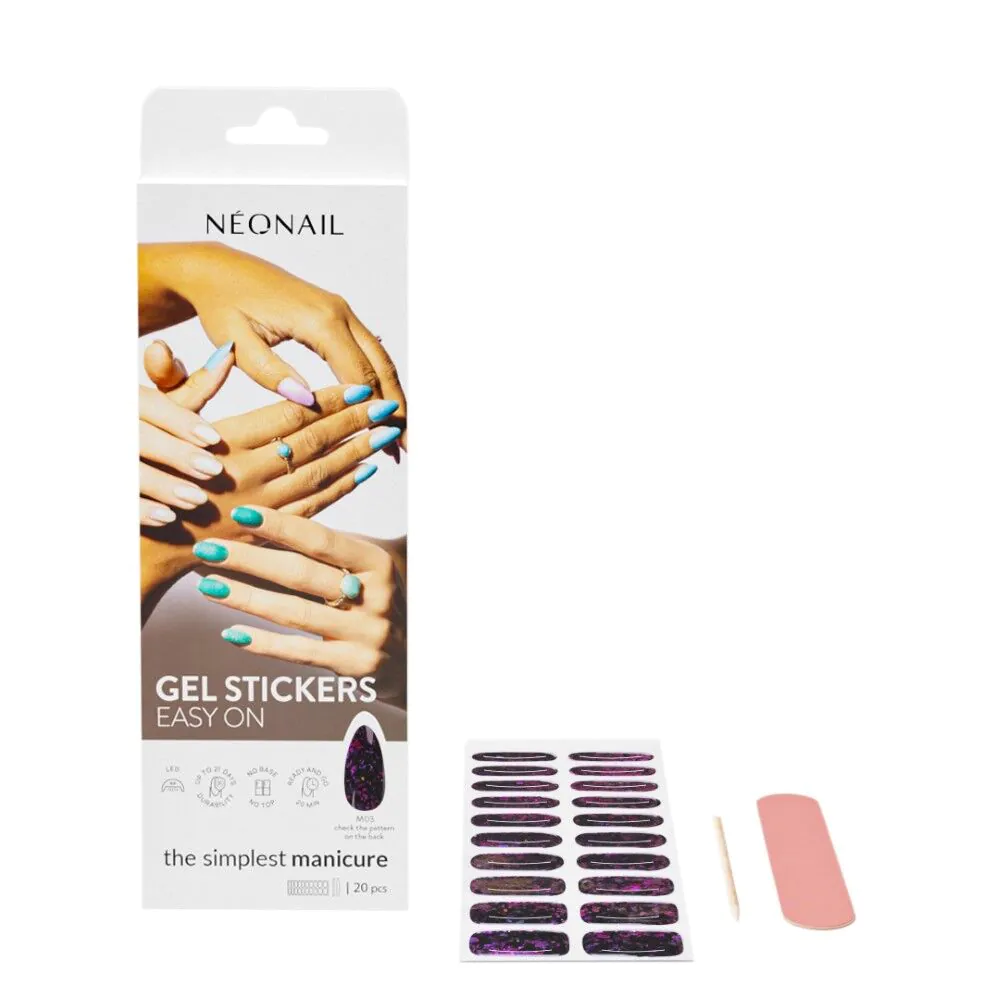 Neonail Gel Stickers Easy On Naklejki hybrydowe M03 20szt