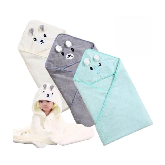 Toalla de baño para bebé, capa de baño con capucha para bebé, juego de 3 toallas de baño para bebé, toalla de baño con capucha para bebé de 80 x 80 cm