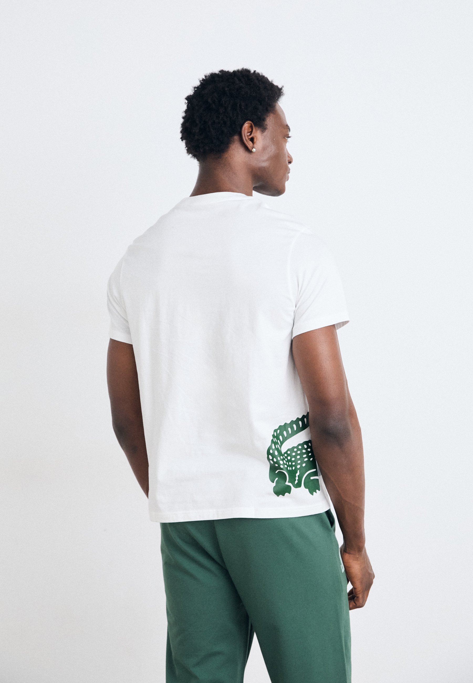 Lacoste pyjamatop - wit/tijm